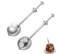 MUNTE 2 Pièces Boule à Thé avec Manche Téles, Boule a The, Infuseur The in Acier Inoxydable, Pince à Thé Infuseur, 2 Styles, Longueur 18cm, pour Sucre en Poudre, Épices