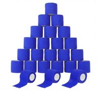 MUNTE 24 Pièces Bandage Autoadhésif, 5 cm x 4,5 m Bande Cohesive Bleu, Bande Auto Agrippante en Tissus Non Tissés, Strapping Adhésifm Bleu, Convient aux Poignets, Chevilles, Genoux
