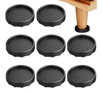 MUNTE 8 Pièces Patins pour Meubles, Patin Antiderapant en Silicone, Protège Pied de Chaise Couleur Noire, Diamètre Intérieur 5 cm, Adapté pour Les Lits, Canapés et Armoires