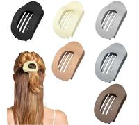 MUNTE Kit de 6 Pièces Pince Cheveux Plate, Pince Bec de Canard en Plastique, Barrette Cheveux Femme avec 18 Dents, Il y a Six Couleurs, pour Un Usage Quotidien, Le Sport, Le Divertissement