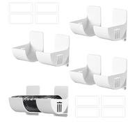 MUNTEA 8 Pièces Distributeur Sac Poubelle, Sans Poinçonnage Support Sac Poubelle, Mural Rangement Placard, Blanc, Conception Divisée, pour Sacs à Ordures, Film Plastique, Papier Barbecue
