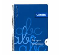 MUNTRADE Cahier À Spirale Campus Bleu Avec Guides | Réglure 3 mm