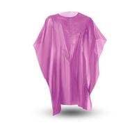 MUNTRADE Cape Coiffeur Jetable en Polyéthylène Imperméable 84x110 cm | 100 pièces, Rose | Pour la Coiffure Professionnelle et la Teinture