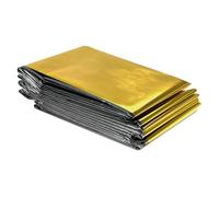 MUNTRADE Lot de 10 couvertures thermiques d'urgence en aluminium pour survie et premiers secours Doré et argenté