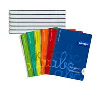 MUNTRADE Pack 12 Cahiers À Spirale Campus Multicolores | Réglure 5 mm