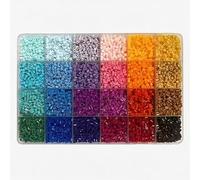MUNUOSIKEJI Kit de mini perles fusibles 2,6 mm - 10 000 perles en fer, 24 couleurs avec boîte de rangement de tri, outils complets et livre de motifs pour Pixel Art Craft