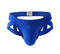 Munweiyu Jockstrap String pour homme Sous-vêtements en coton Slips Thong Jock Strap Sous-vêtements érotiques Sous-vêtements de sport Boxer en coton stretch, O bleu., M