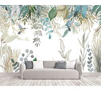 MUNXIN WALLPAPER Papier Peint Panoramique Feuilles Tropicales Élégantes Fleurs Et Oiseaux Poster Tapisserie Mural Personnalisé 3D Pour Salon Chambre Décoration Murale