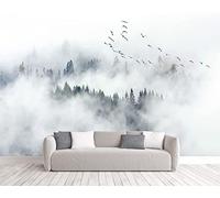 MUNXIN WALLPAPER Papier Peint Panoramique Nuages De Forêt De Pins Zen Oiseaux Volants Poster Tapisserie Mural Personnalisé 3D Pour Salon Chambre Décoration Murale