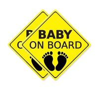 MUNZE Bebe A Bord Panneau Adhésif 2 Pièces Standard Vinyle 13X13 Cm