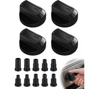 MUNZE Bouton Gaziniere Universel, 4 Pièces + 12 Adaptateurs En Plastique, Diamètre Intérieur 6Mm Et 8Mm Pour Fours Et Plaques De Cuisson