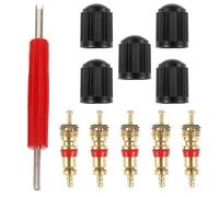 MUNZE Demonte Obus Extracteur Valve 2 Côtés 1 Clé 5 Capuchons 5 Embouts Réparation Pneu Voiture Rouge