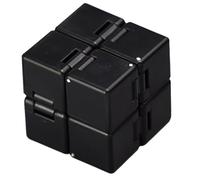 MUNZE Fidget Infinity Cube Jouet De Décompression Anti-Stress, Cube Infini Pour Soulagement De L'Anxiété, Gadget High Tech Pour Doigts (Noir, 8X4X2Cm)