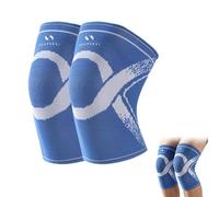 MUNZE Genouillère Enfant, 1 Paire De Protections Genoux Élastiques Respirantes Pour Enfants De 10 À 13 Ans, Bleu Roi, Pour Basket, Volley Et Sports