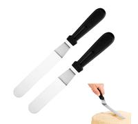 MUNZE Lot De 2 Spatules À Glaçage Coudées Professionnelles Avec Lames En Acier Inoxydable, Spatule À Pâtisserie, Pour Décorer Gâteaux, Pâtisseries Et Pâtisseries.