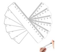 MUNZE Lot De 6 Règles Transparentes 15 Cm, Incassables, Pour École Primaire, Étudiants, Bureau, Peinture