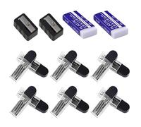 MUNZE Mine Compas Maped, Lot De 120 Mines De Rechange 2B, 2 Mm De Diamètre, Avec 2 Gommes, Taille Standard, Noir, Pour Dessin Mathématique