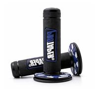 MUNZE Moto Cross 125Cc 1 Paire Poignées Caoutchouc Noir Bleu 22/24Mm Guidon 7/8 Pouces