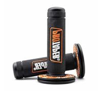 MUNZE Moto Cross 125Cc 1 Paire Poignées Caoutchouc Noir Orange 22/24Mm Guidon 7/8 Pouces