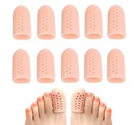 MUNZE Protege Orteil Silicone, 10 Pièces Capuchons Respirants Taille Unique, Protection Pour Cors, Ampoules, Ongles, Couleur Chair