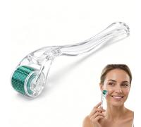 MUNZE Rouleaux Pour Le Visage, Derma Roller 0,5 Mm Avec 540 Micro-Aiguilles, Pour Régénération De La Peau, Vert, Dimensions 12X3X4 Cm, Pour Massage Visage