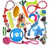 MUOIVG Ensemble Lot de 15 de Jouets, durables Indestructible Jouet à Mâcher Corde de Dentition pour Petit et Moyen Chien,Jouet Interactif