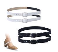 Muorruo 2 paires de lanières de chaussures, sangles de cheville amovibles, lanières élastiques pour talons hauts, ceinture réglable en cuir PU pour femmes et filles, maintient les talons lâches