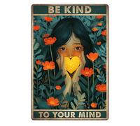 Muorruo "Be Kind to Your Mind Poster Vintage, Art Mural bohème Hippie, Affiche Vintage, Cadeaux d'encouragement pour Femmes, Bureau à Domicile, Chambre à Coucher, Salon, décoration Murale, Style 2