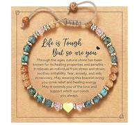 Muorruo Inspirations pour les cadeaux d'anniversaire pour femmes, bracelets en pierres naturelles apaisantes, « Je pense à toi », cadeaux de rétablissement pour femmes, amie, bijoux délicats