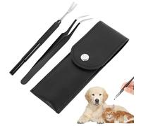 Muorruo Lot de 2 Outils de Retrait de tiques en Acier Inoxydable pour Animaux de Compagnie, Chiens, Chats et Humains, Pince à tiques et Pince précise
