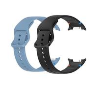 Muovrto Bracelet pour Samsung Galaxy Watch 8 40mm/44mm,Pas d'écart Bracelet sport en Silicone étanche pour Samsung Galaxy Watch Ultra 2 (Noir/Bleu clair, S)
