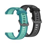 Muovrto Bracelets de Montre pour Garmin Venu/Venu 2 Plus/Venu Sq 2, 20mm Bracelet Remplacement en Silicone compatible avec Garmin Forerunner 570 42mm (Turquoise bleu sarcelle/Noir gris)
