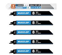 MUOZLOP 225 mm, 8TPI Lames de Scie Sabre Carbure Hardmetal, 5 Pièces Lames de Scie Lame de Scie en Métal Dur pour Acier Taier, Fonte, Métal Épais (5, 8T/225mm)