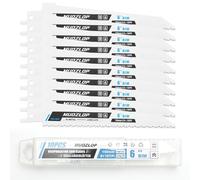 MUOZLOP Lot de 10 lames de scie sabre 150mm, 8 + 10 TPI - Pour scie sabre à bois/métal (10, 8 + 10 TPI, 150 mm)