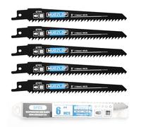 MUOZLOP Lot de 5 lames de scie sabre 150 mm, 6 lames de scie sabre TPI pour bois (5, 6TPI, 150 mm)