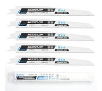 MUOZLOP Lot de 5 lames de scie sabre 225mm - 8 + 10 TPI - Pour scie sabre - Pour lames de scie sabre à bois/métal (5, 8+10TPI 225 mm)