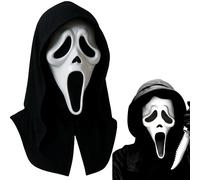 Mupkvy Masque d'Halloween en latex naturel, tête de mort effrayante, fantôme, accessoires de décoration pour déguisement, cosplay, fête d'horreur