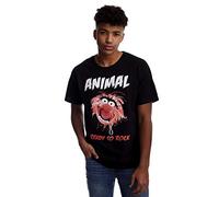 Muppets Le Show Animal - Ready to Rock Homme T-Shirt Manches Courtes Noir S
