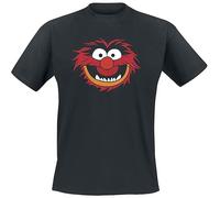 Muppets Le Show Animal - Tête Homme T-Shirt Manches Courtes Noir L 100% Coton Regular/Coupe Standard