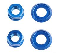 Muqzi Lot de 4 joints 7075 en alliage poli pour écrous arrière M10 en aluminium avec essieu pour vis pliables et fixes (4 pièces, bleu)