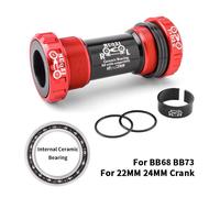 Muqzi-Pédalier À Pression En Céramique Pour Vélo De Route Et Vtt,Filetage Bb68 Bb73 Bb92 Bb90 Bb86,24mm 22mm - Type Bb68-73ceramic Red