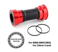 Muqzi-Pédalier À Pression En Céramique Pour Vélo De Route Et Vtt,Filetage Bb68 Bb73 Bb92 Bb90 Bb86,24mm 22mm - Type Bb86-92 Steel Red