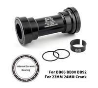 Muqzi-Pédalier À Pression En Céramique Pour Vélo De Route Et Vtt,Filetage Bb68 Bb73 Bb92 Bb90 Bb86,24mm 22mm - Type Bb86-92ceramic Black