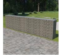 Mur à gabion - Acier galvanisé - 600 x 50 x 150 cm - Argenté - Robuste - Facile à assembler