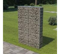 Mur à gabion avec couvercles Acier galvanisé 100x20x150 cm Argenté G