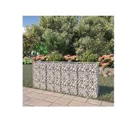 Mur à gabion avec couvercles Acier galvanisé 200 x 20 x 85 cm
