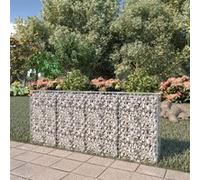 Mur à gabion avec couvercles Acier galvanisé 200 x 20 x 85 cm Argenté G