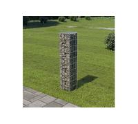 Mur à gabion avec couvercles Acier galvanisé 20x20x100 cm