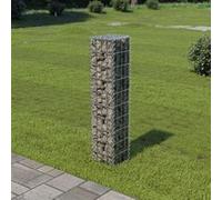 Mur à gabion avec couvercles Acier galvanisé 20x20x100 cm Argenté G