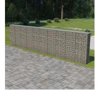 vidaXL Mur à gabion avec couvercles en acier galvanisé 900x50x100 cm Jardin Terrasse
